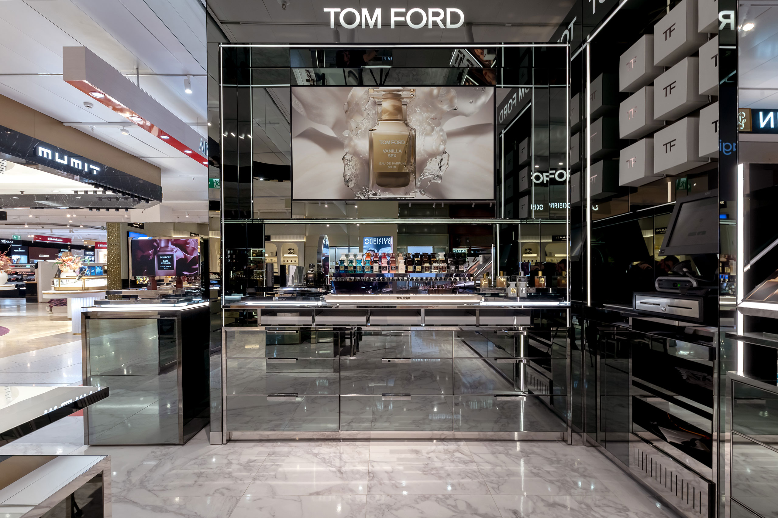 Tom Ford store at El Corte Inglés Pozuelo Madrid built by TJC