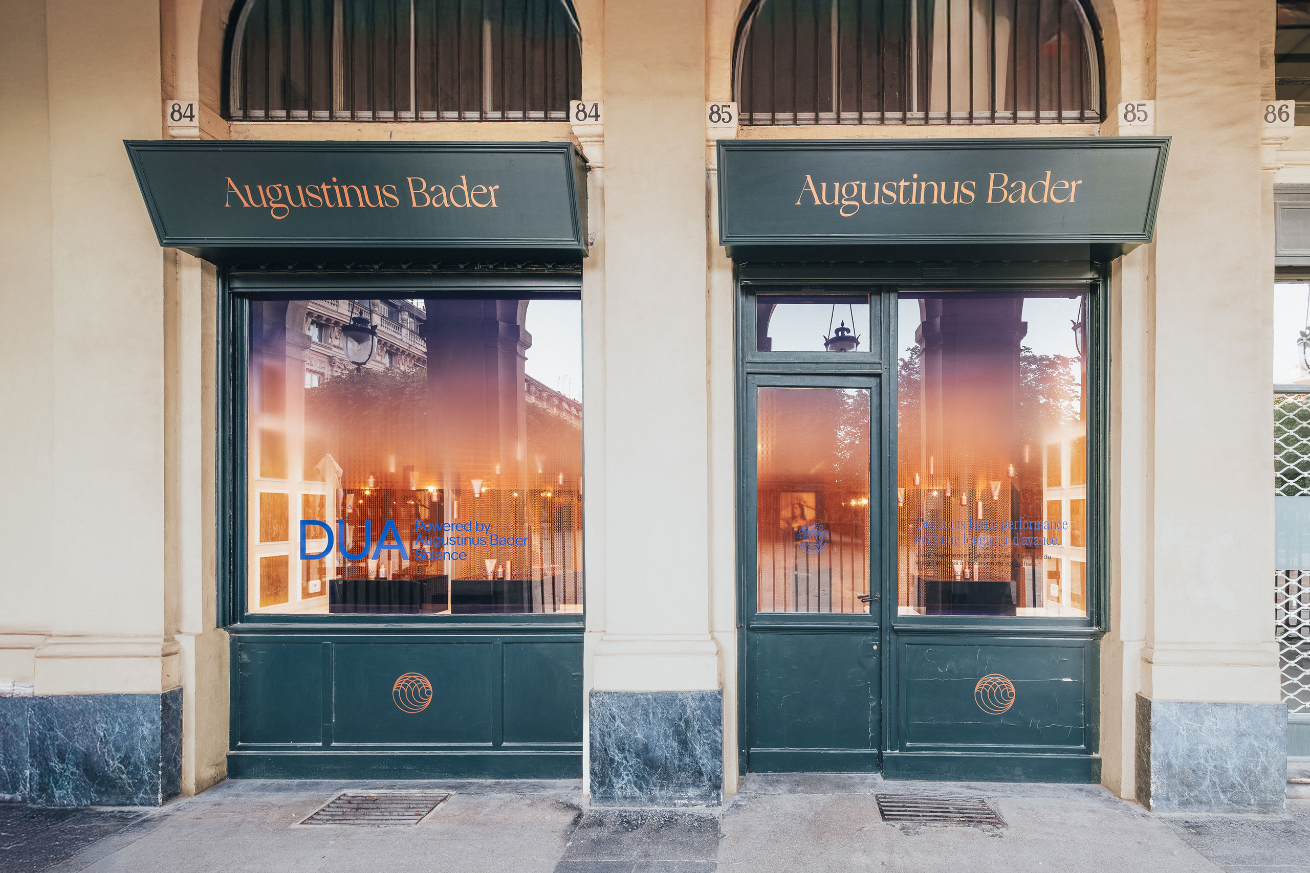 DUA by Augustinus Bader pop-up store at Palais-Royal, Paris — built by TJC